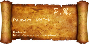 Paunert Márk névjegykártya